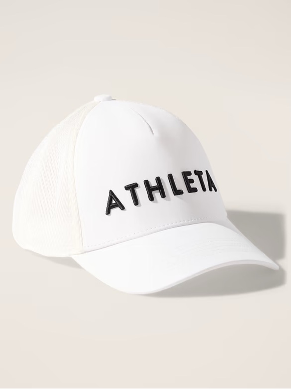 Athleta White Baseball Cap with Black Logo